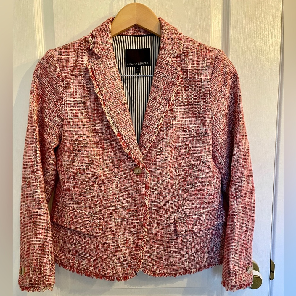 Banana Republic Pink Tweed Jacket